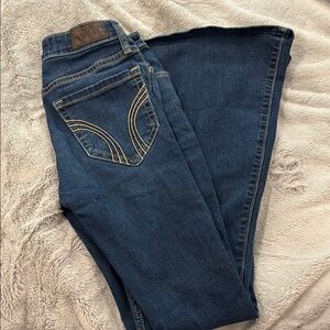 Hollister Blue Flare & Wide Leg Jeans with Classic Indigo Wash